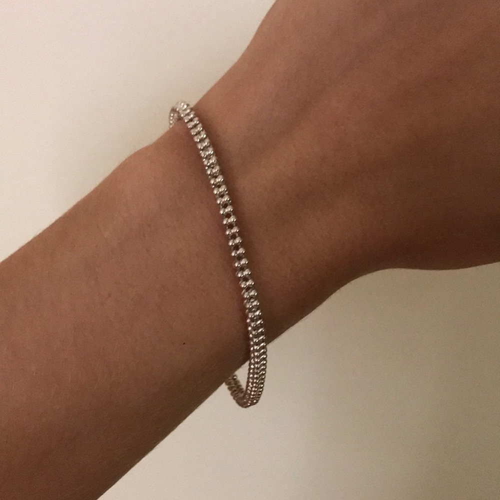 Simple Silver Napier bracelet